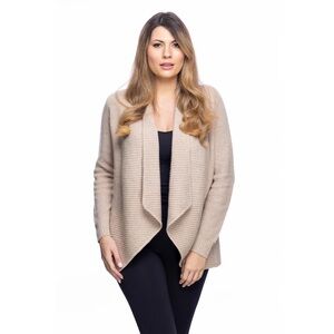 DUNEDIN CASHMERE
100% CASHMERE LADIES TEXTURED JACKET - SAND BEIGE